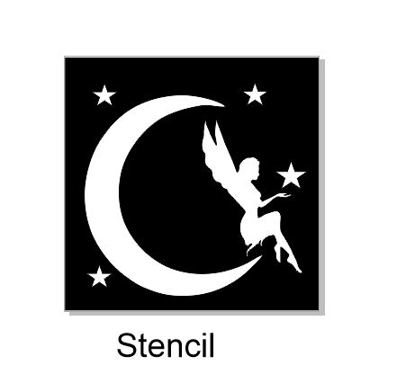 fairy on moon stencil available in various sizes via drop d